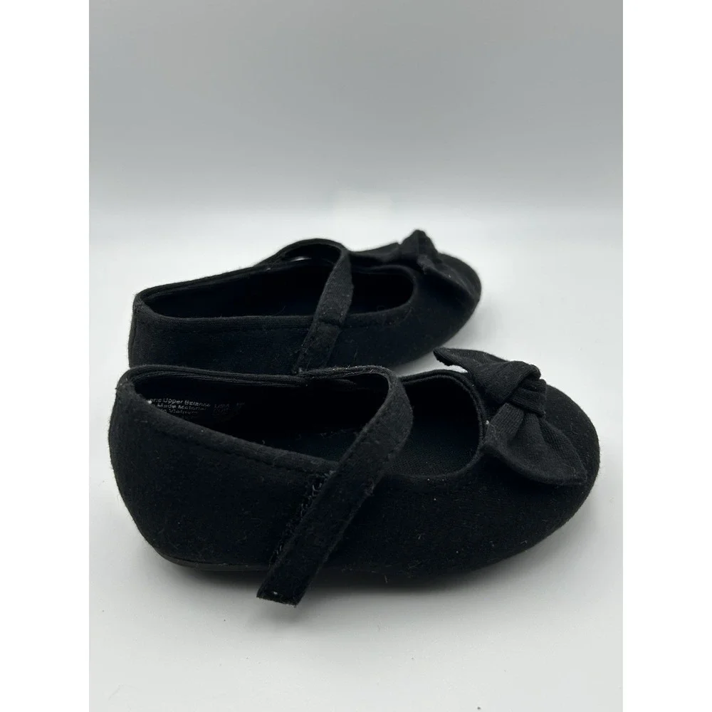 Teeny Toes Girls' Infant Baby Girl Ana Black Ballet Flat Shoes Size‎ 3W